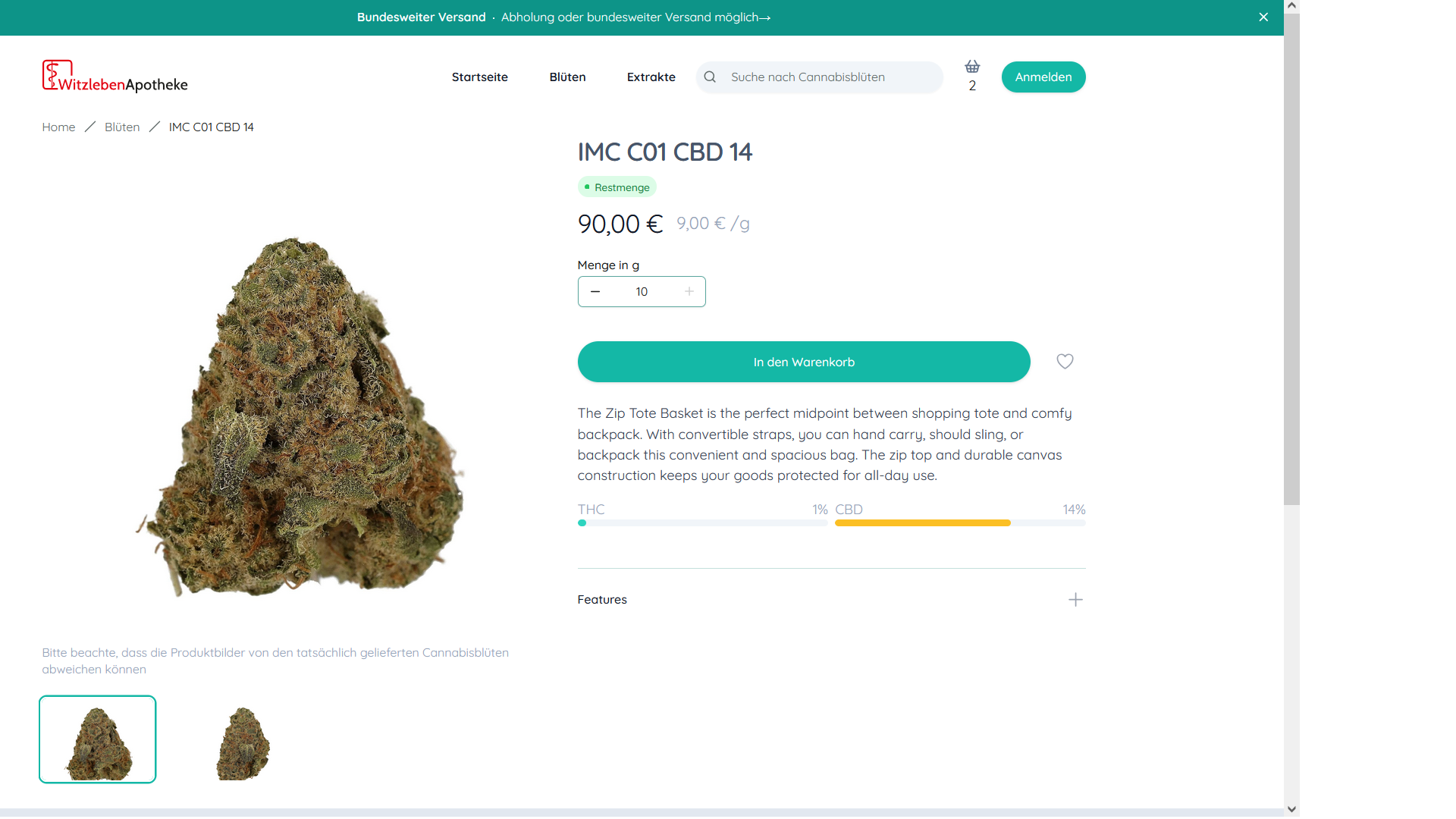 Vorschau der verfügbaren Dokumente in cannadox